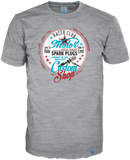 Rundhals T-Shirt grau melliert mit Vinatge Frontprint nicht nur für Leute mit Benzin im Blut 