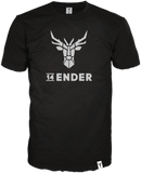  T-Shirt Herren in schwarz mit 14ender Logo Frontprint in 3D. Farbe monochrome white. Das Shirt wir zusätzlich mit einem Logo am Saum unteren Saum aufgewertet.