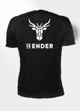 Herren kurzarm T-Shirt schwarz mit monochrome weißem 14ender Logoprint auf dem Rücken